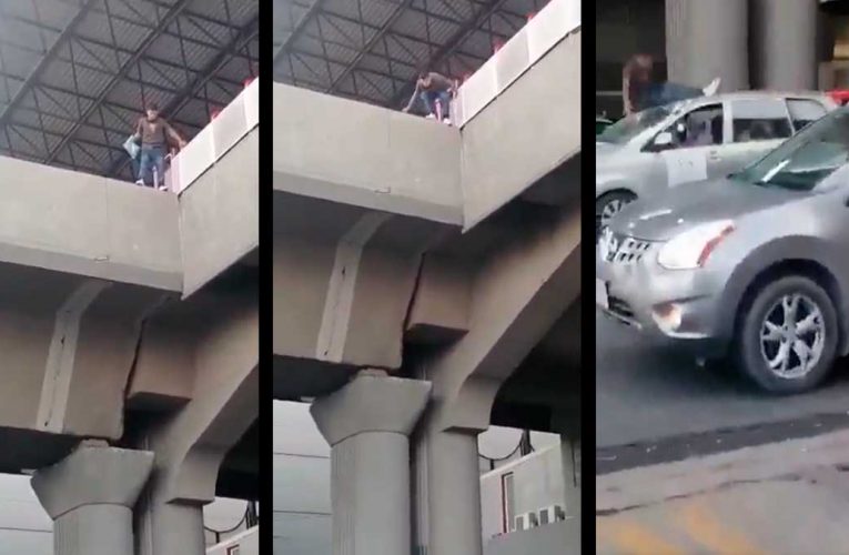 Joven se lanza desde puente del Metro en NL